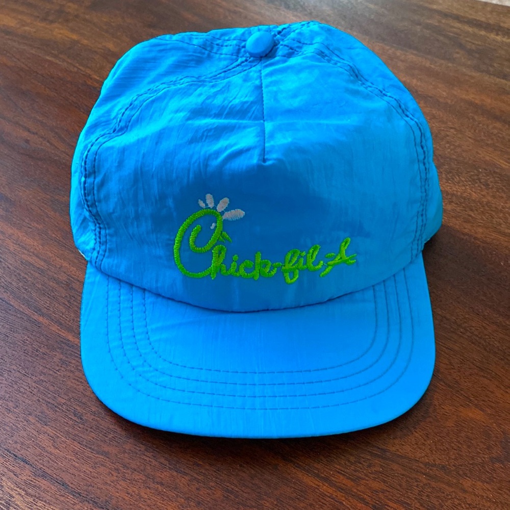 Light blue Chick-fil-a SnapBack hat one size fits all silk material